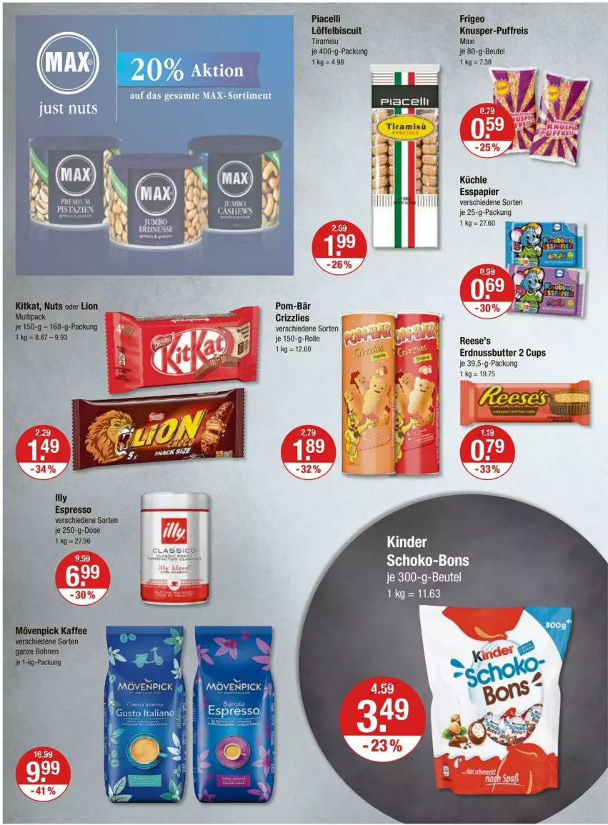 Aktueller Prospekt Vmarkt - Prospekte - von 14.03 bis 20.03.2024 - strona 8 - produkty: beutel, butter, eis, erdnuss, Erdnussbutter, kitkat, lion, Löffel, nuss, papier, reis, tee, Ti, tiramisu