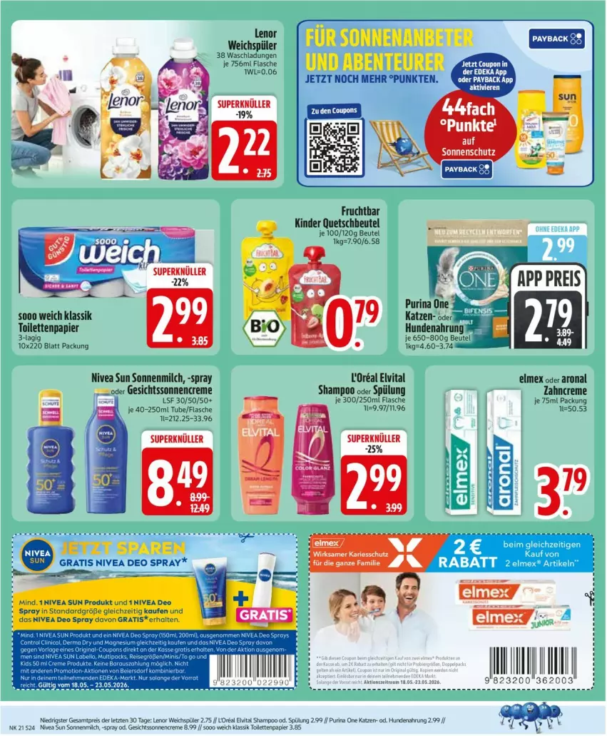 Aktueller Prospekt Edeka - Prospekte - von 18.05 bis 23.05.2026 - strona 27 - produkty: beutel, bier, Clin, creme, deka, deo, deo spray, eier, elmex, elvital, ente, flasche, frucht, Kinder, loreal, magnesium, milch, nivea, nivea sun, papier, quetschbeutel, ritter, shampoo, shampoo oder spülung, sonnencreme, sonnenmilch, spülung, tee, Ti, toilettenpapier, Toner, vita, zahncreme