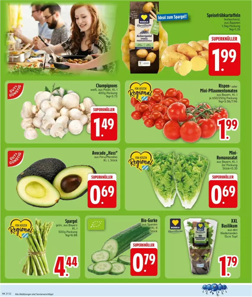 Aktueller Prospekt Edeka - Prospekte - von 18.05 bis 23.05.2026 - strona 5 - produkty: avocado, bio, champignon, champignons, eis, Frühkartoffeln, gurke, kartoffel, kartoffeln, pflaume, pflaumen, Romanasalat, salat, spargel, speisefrühkartoffeln, tomate, tomaten