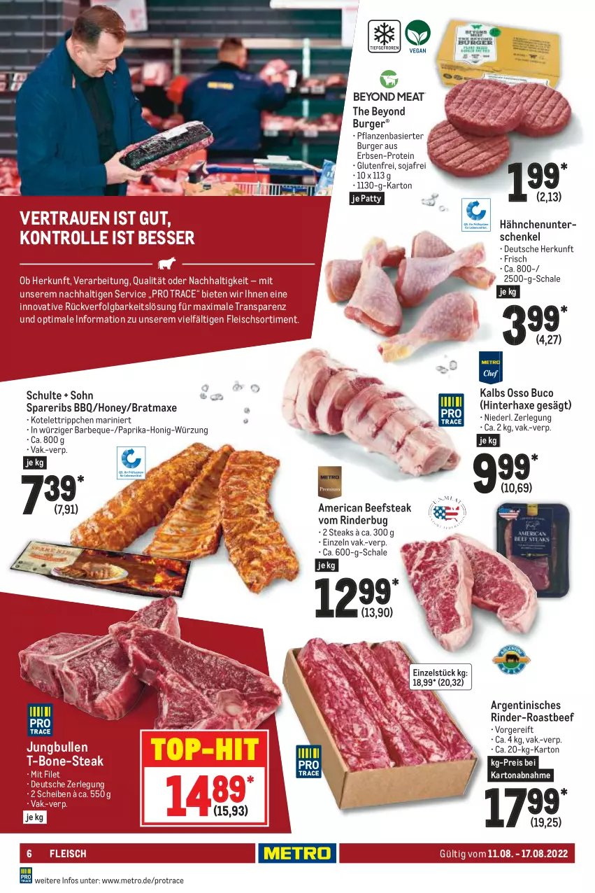 Aktueller Prospekt Metro - Food - von 11.08 bis 17.08.2022 - strona 6 - produkty: axe, beef, bratmaxe, burger, eis, erbsen, filet, fleisch, Haxe, henkel, honig, jungbullen, kotelett, LG, Metro, paprika, pflanze, pflanzen, reis, rind, rinder, roastbeef, Schal, Schale, schenkel, soja, spareribs, steak, steaks, Ti, top-hit, Yo