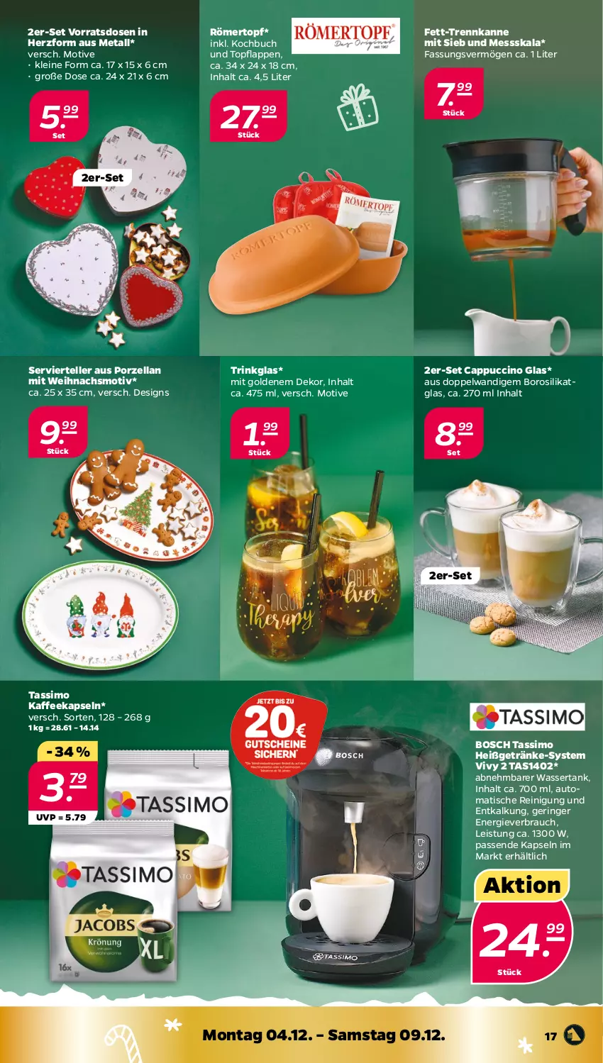 Aktueller Prospekt Netto - Woche 49 - von 04.12 bis 09.12.2023 - strona 17 - produkty: auto, bosch, buch, Cap, cappuccino, cin, eis, elle, getränk, getränke, kaffee, kaffeekapseln, leine, Rauch, Reinigung, ring, sim, tassimo, teller, Ti, tisch, topf, trinkglas, wasser, wassertank