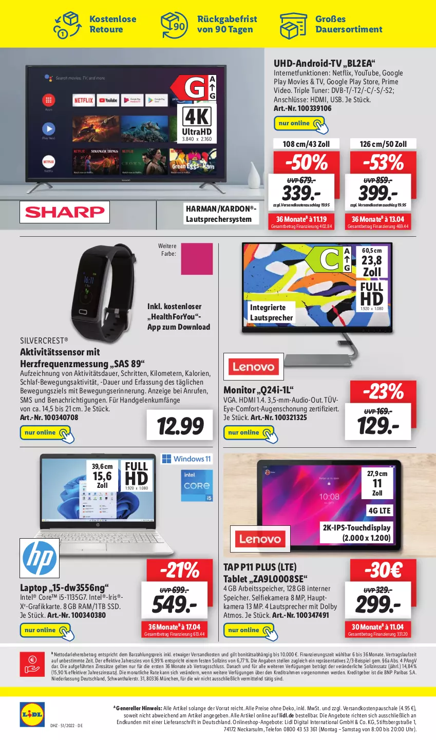 Aktueller Prospekt Lidl - Wochen-Highlights im Onlineshop - von 19.12 bis 25.12.2022 - strona 4 - produkty: angebot, angebote, auer, deo, dvb, DVB-T, eis, elle, erde, google play, harman, hauptkamera, HDMI, Intel, kamera, Laptop, lautsprecher, monitor, ndk, netflix, reis, rel, Schal, Schale, silvercrest, ssd, tablet, telefon, Ti, tuner, uhd, uhr, usb, Yo