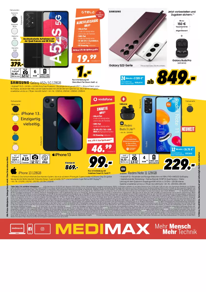 Aktueller Prospekt Medimax - MEDIMAX Prospekt KW08 2022 - von 18.02 bis 24.02.2022 - strona 8 - produkty: abholpreise, akku, alkohol, angebot, Apple, auer, auto, batterie, Bau, beko, bio, Brei, buch, dekoration, deo, eis, Elan, elle, ente, erde, google play, Handy, iphone, IPhone 13, kamera, lack, leine, LG, microsd, mint, neuheit, octa-core prozessor, quad, Rauch, reis, Ria, ring, rwe, salz, Samsung, Seife, sim, smartphone, spee, Surf, telefon, Ti, Tiere, tisch, touchscreen, trolli, usb, vodafone, wasser, ZTE