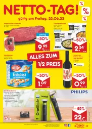 Gazetka promocyjna Netto Marken-Discount - Filial-Angebote - Gazetka - ważna od 24.06 do 24.06.2023 - strona 39 - produkty: angebot, bestpreis, eis, erdnüsse, fertiggericht, fleisch, frosta, jungbullen, rasierer, reis, roséwein, rotwein, steak, steakhüfte, Ti, ültje, ültje erdnüsse, wasser, wein, wurst, wurst in selbstbedienung, ZTE