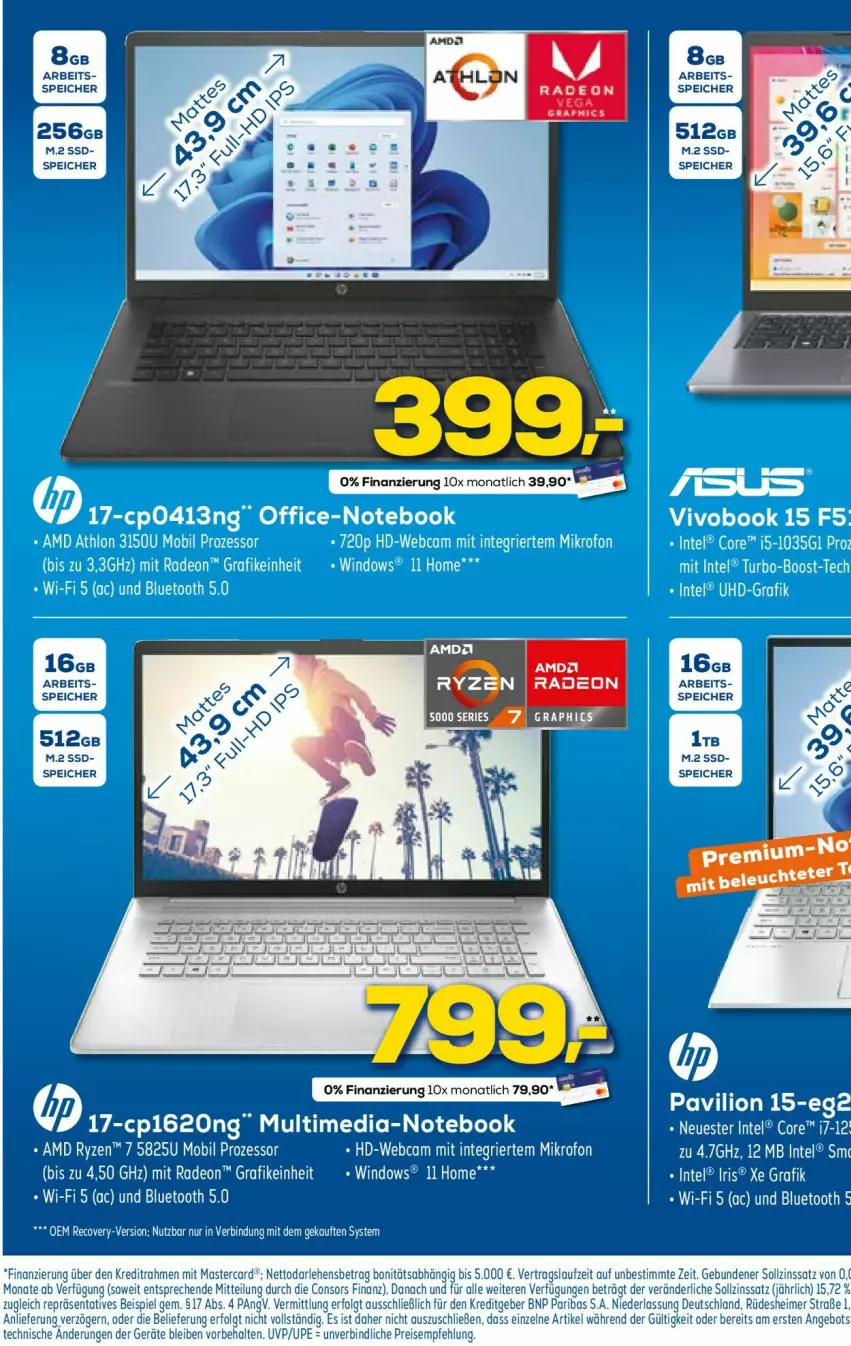 Aktueller Prospekt Euronics - Prospekte - von 12.04 bis 19.04.2023 - strona 17 - produkty: angebot, consors finanz, deo, eimer, eis, gin, Intel, LG, lion, mastercard, notebook, office, radeon, reis, ryzen, ssd, tee, Ti, uhd, VivoBook