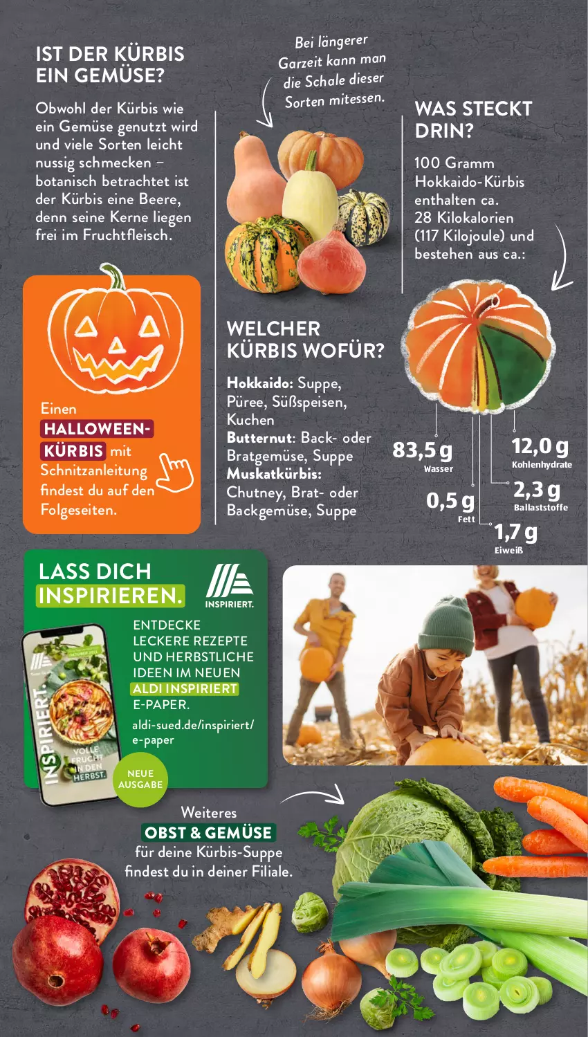 Aktueller Prospekt AldiSud - GÜNSTIGE HERBSTVIELFALT FÜR ALLE - von 02.10 bis 31.10.2023 - strona 11 - produkty: aldi, ball, beere, butter, decke, eis, fleisch, frucht, fruchtfleisch, kuchen, Kürbis, LG, Liege, nuss, obst, püree, rezept, rezepte, Schal, Schale, suppe, wasser