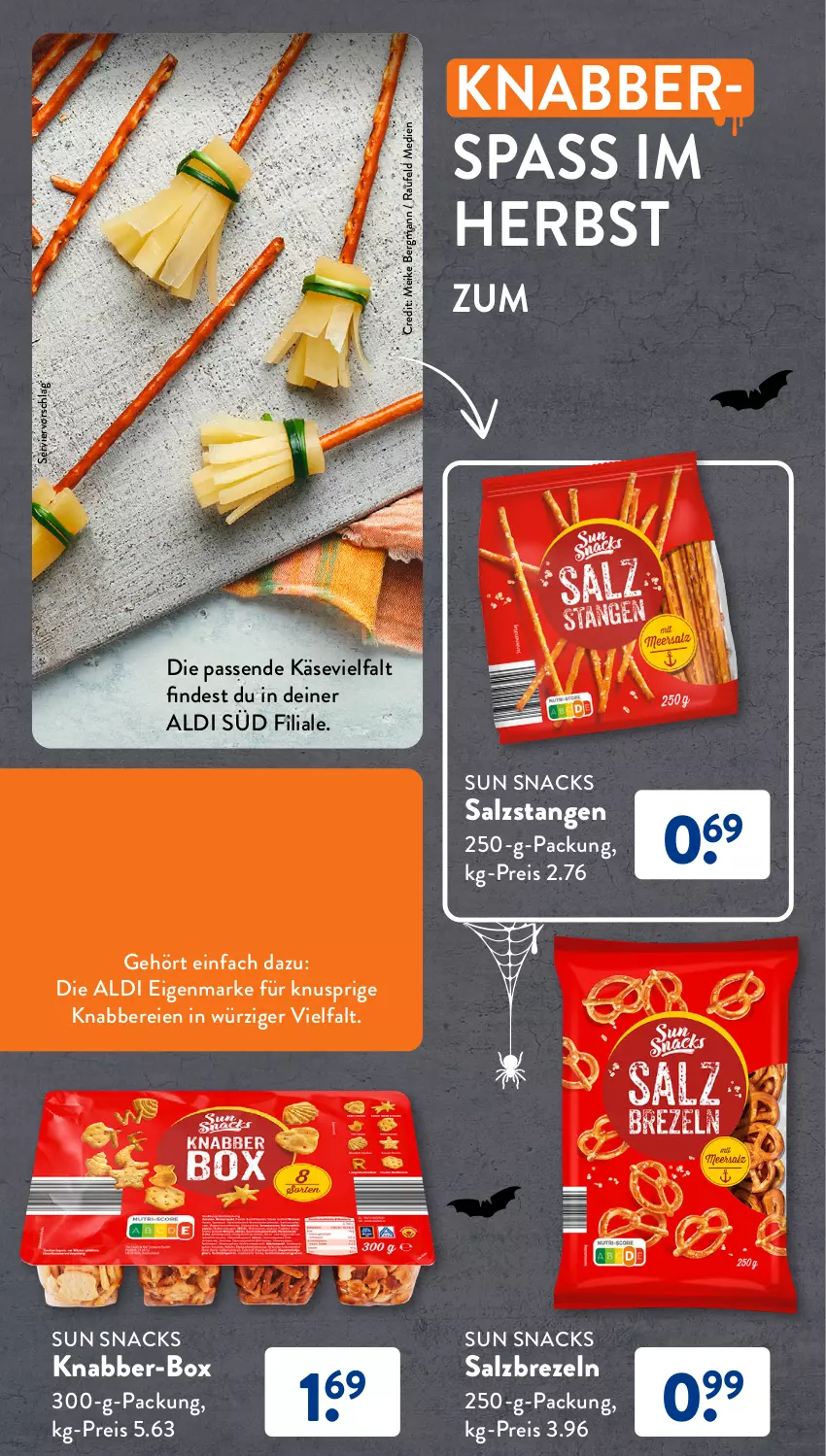 Aktueller Prospekt AldiSud - GÜNSTIGE HERBSTVIELFALT FÜR ALLE - von 02.10 bis 31.10.2023 - strona 18 - produkty: aldi, brezel, Brezeln, eis, Käse, reis, salz, Salzstange, Salzstangen, snack, snacks, Sun Snacks