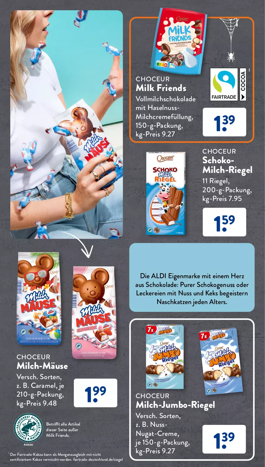 Aktueller Prospekt AldiSud - GÜNSTIGE HERBSTVIELFALT FÜR ALLE - von 02.10 bis 31.10.2023 - strona 20 - produkty: aldi, caramel, creme, eis, erde, haselnuss, jumbo, kakao, keks, milch, nuss, reis, riegel, schoko, schokolade, Schokomilch, Ti, vollmilch