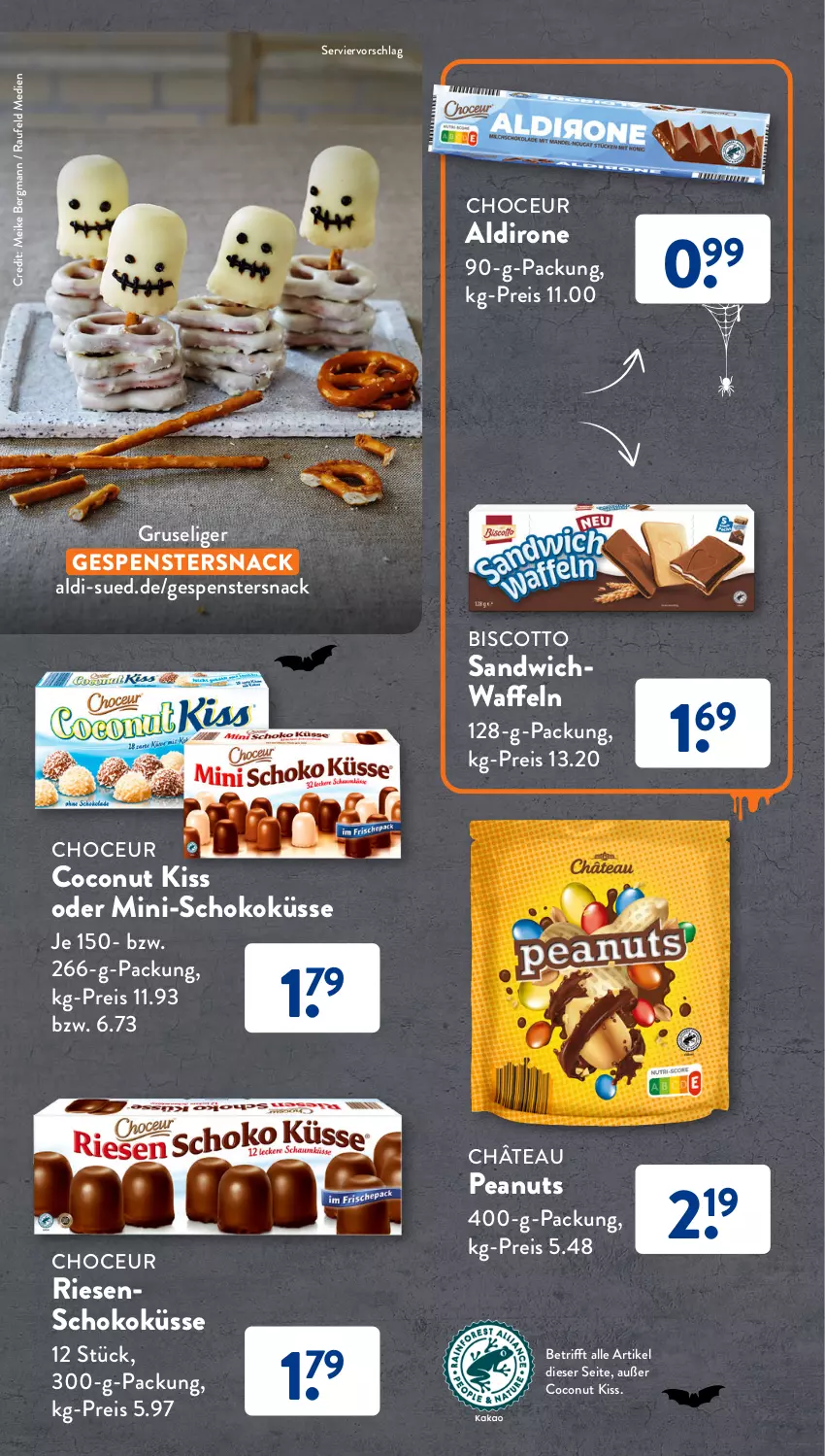 Aktueller Prospekt AldiSud - GÜNSTIGE HERBSTVIELFALT FÜR ALLE - von 02.10 bis 31.10.2023 - strona 22 - produkty: aldi, biscotto, coconut, eis, reis, sandwich, schoko, snack, Ti, waffeln