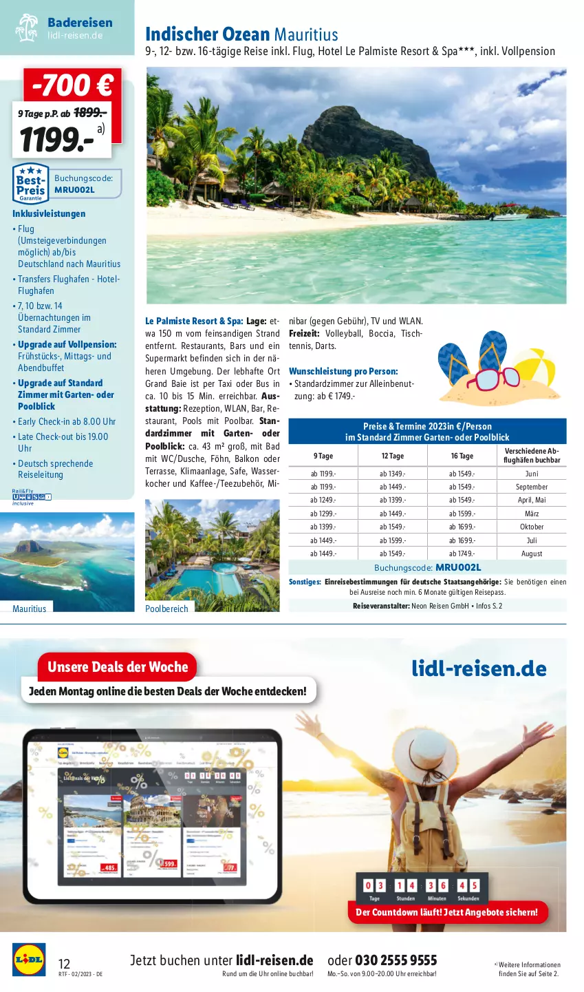 Aktueller Prospekt Lidl - Themenflyer Februar 2023 - von 13.02 bis 15.03.2023 - strona 12 - produkty: angebot, angebote, Bad, ball, buch, decke, dusche, eis, Garten, inklusivleistungen, kaffee, Kocher, pool, pril, reis, reiseveranstalter, rezept, tee, Ti, tisch, uhr, wasser