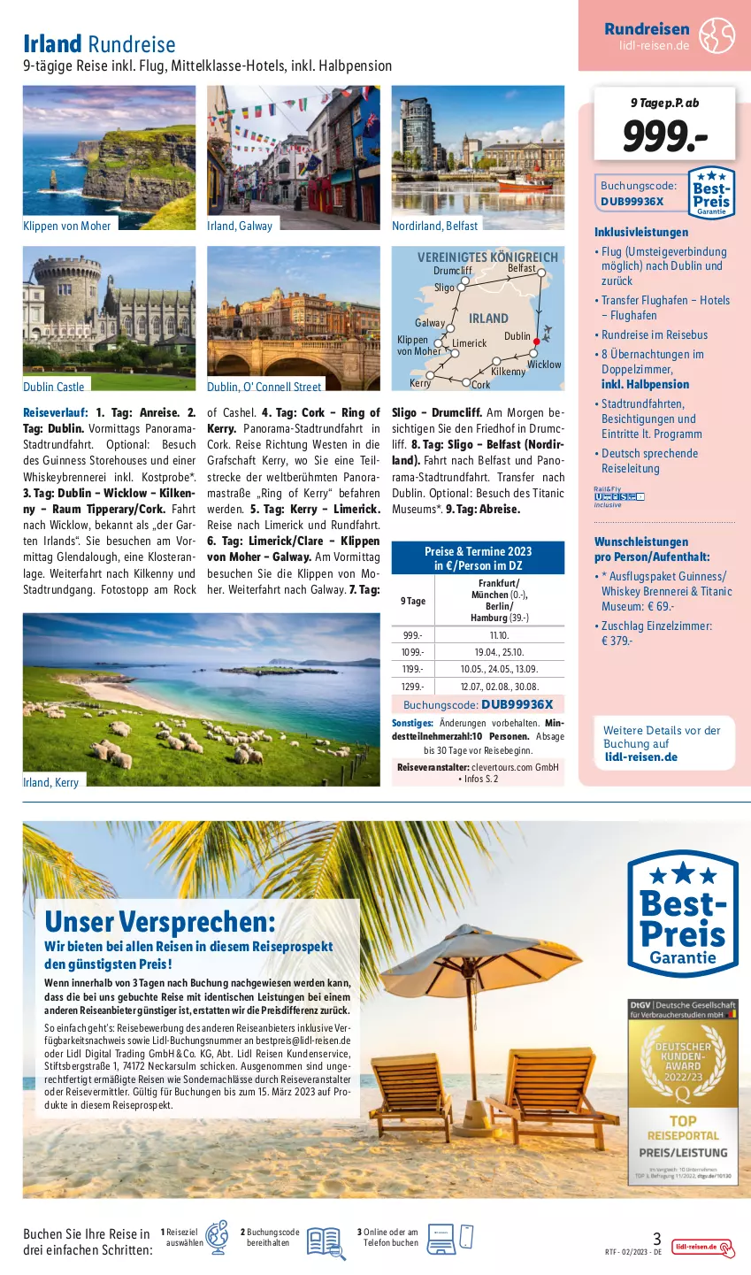 Aktueller Prospekt Lidl - Themenflyer Februar 2023 - von 13.02 bis 15.03.2023 - strona 3 - produkty: Alwa, Astra, bestpreis, Brei, buch, eis, erde, gin, Guinness, inklusivleistungen, Kilkenny, rama, reis, reiseveranstalter, reiseverlauf, ring, rum, tee, telefon, Ti, tisch, Weste, whiskey, WICK