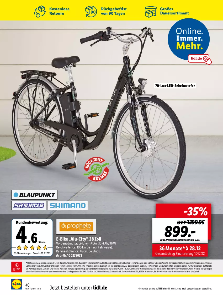 Aktueller Prospekt Lidl - Aktuelle Onlineshop-Highlights - von 01.10 bis 31.10.2021 - strona 40