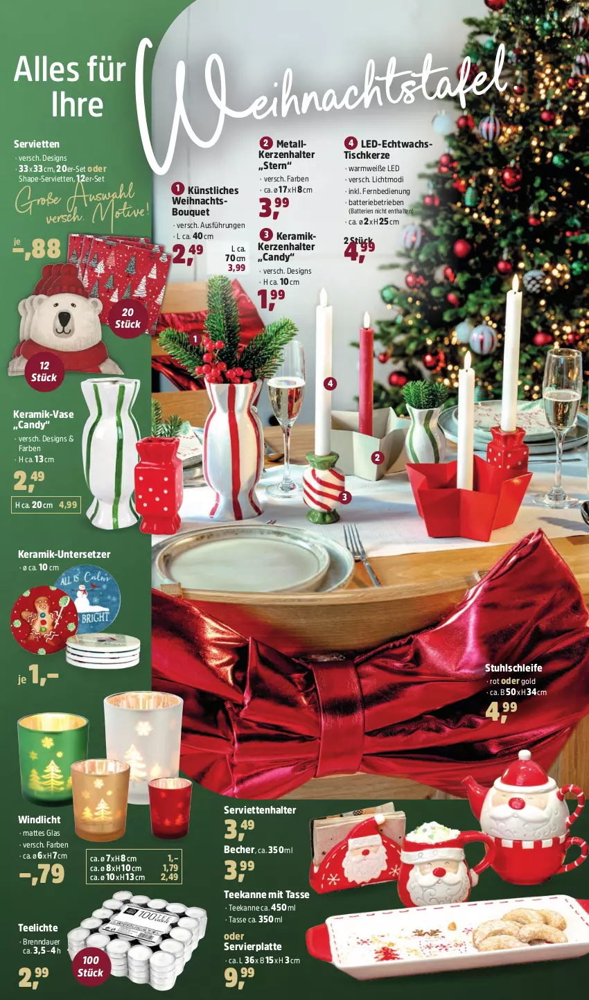 Aktueller Prospekt Thomas Philipps - von 10.11 bis 22.11.2025 - strona 9 - produkty: auer, batterie, batterien, Becher, fernbedienung, kerze, Kerzenhalter, latte, Serviette, servietten, stuhl, tasse, tee, teekanne, Teelicht, teelichte, Ti, tisch, Untersetzer, Vase, windlicht