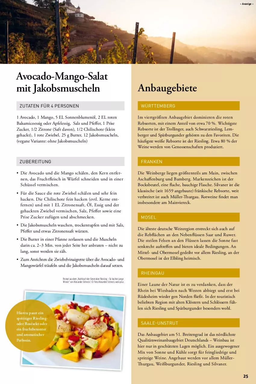 Aktueller Prospekt Tegut - Angebote der Woche - von 10.10 bis 15.10.2022 - strona 25 - produkty: alexa, Amber, Anrichte, apfel, apfelessig, avocado, Bad, balsam, balsamico, Bau, Berger, beutel, blume, blumen, blumenöl, braten, Brei, buch, burgunder, butter, chili, eis, ente, erde, essig, flasche, fleisch, frucht, fruchtfleisch, jako, Jakobsmuscheln, Liege, mango, Müller, Müller-Thurgau, Muscheln, natur, pfanne, pfeffer, qualitätswein, rezept, Ria, riesling, Rote Zwiebel, rotwein, saft, salat, salz, sauce, schüssel, schwarzriesling, sekt, silvaner, sonnenblume, sonnenblumen, sonnenblumenöl, spätburgunder, Ti, tisch, trolli, trollinger, wein, weine, Weißburgunder, Weste, würfel, zitrone, zitronen, zitronensaft, ZTE, zucker, zwiebel