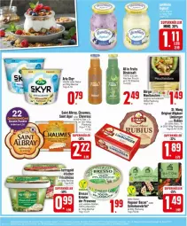 Gazetka promocyjna Edeka - Prospekte - Gazetka - ważna od 06.04 do 06.04.2024 - strona 4 - produkty: albray, arla, arla skyr, bacon, Becher, burger, deutschlandcard, direktsaft, flasche, frischkäse, frucht, gin, Käse, kerrygold, kräuter, LG, Limburger, maultaschen, natur, Rubius, saft, schinken, Skyr, Tasche, taschen, vanille, würfel