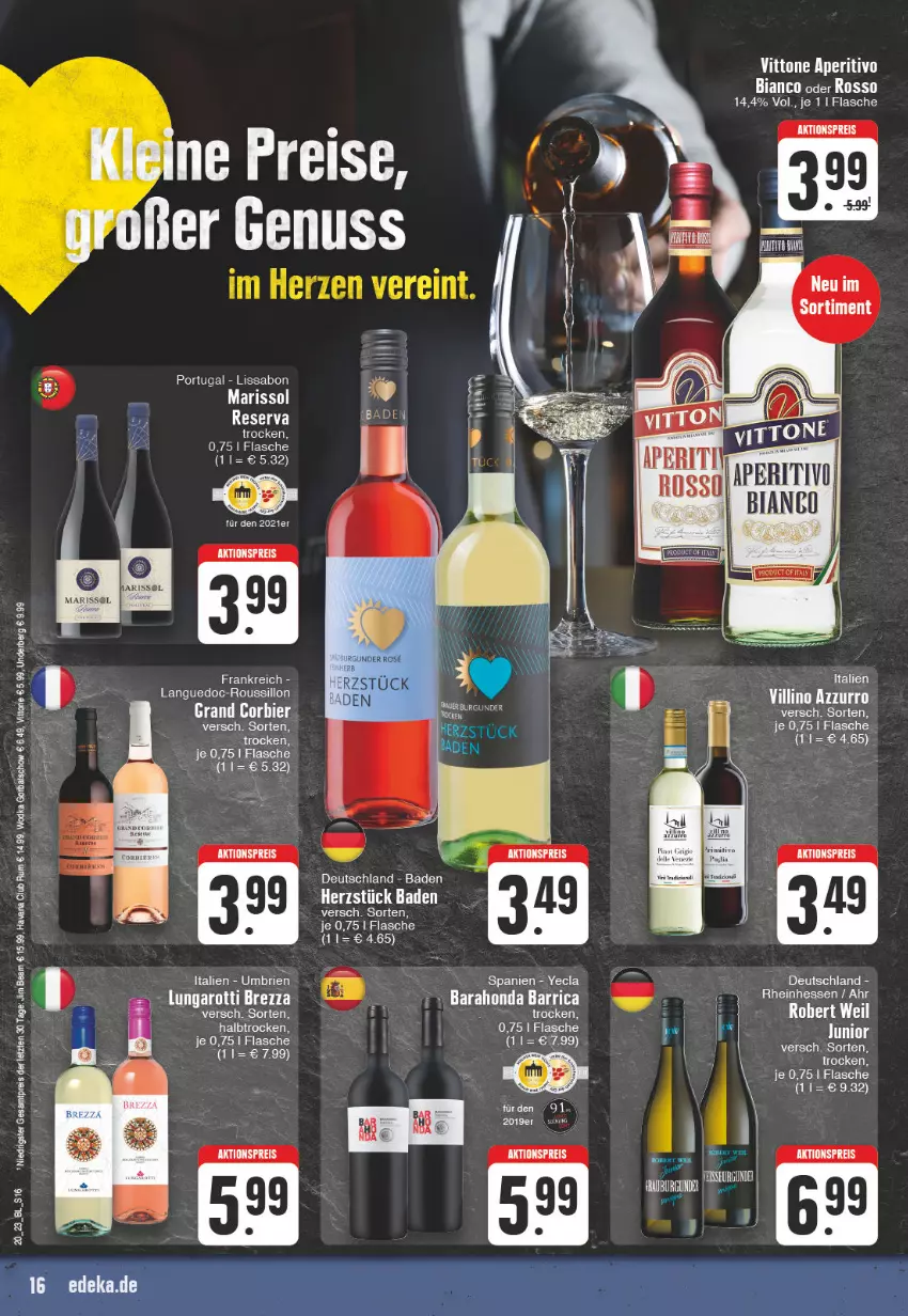 Aktueller Prospekt Edeka - Angebote der Woche - von 15.05 bis 20.05.2023 - strona 16 - produkty: aktionspreis, Bad, deka, eis, flasche, Havana Club, jim beam, reis, rum, Ti, wodka, ZTE