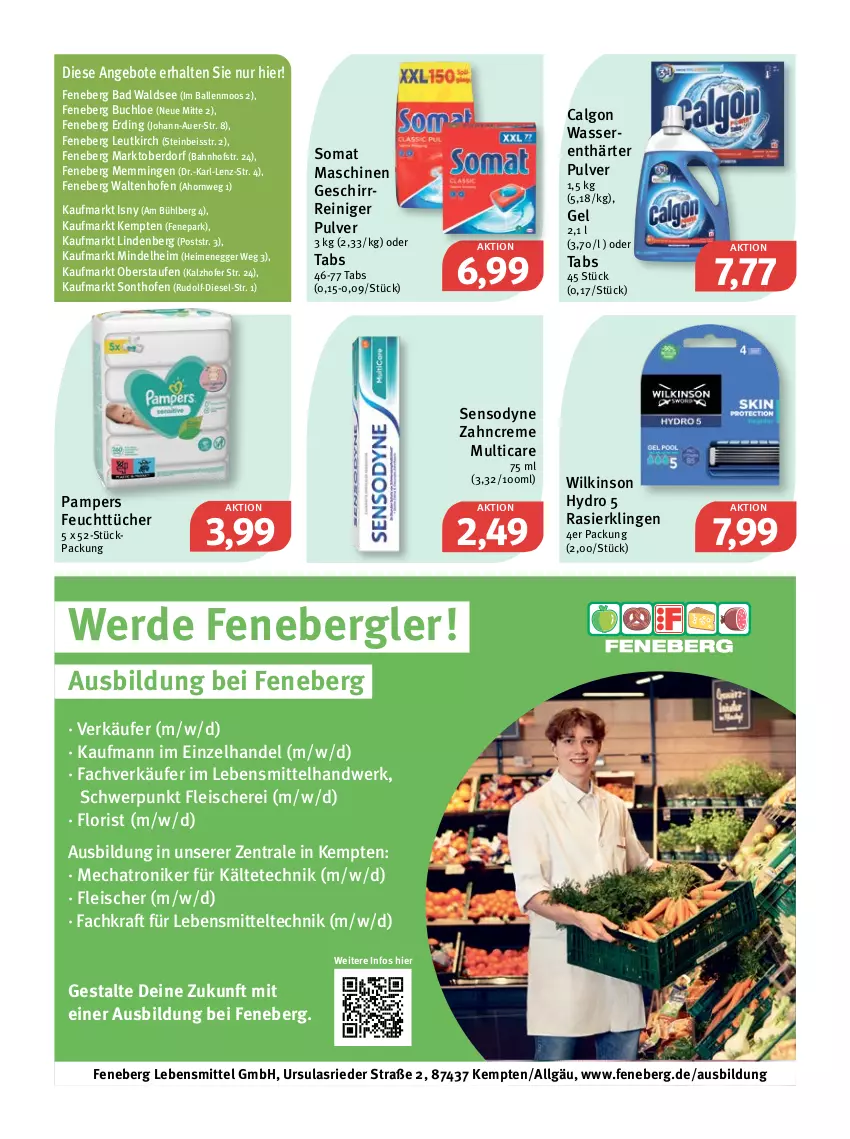 Aktueller Prospekt Feneberg - Prospekte - von 03.03 bis 05.03.2022 - strona 11 - produkty: angebot, angebote, auer, Bad, ball, buch, calgon, chloe, creme, Diesel, Egger, eis, emmi, erde, feuchttücher, fleisch, Fleischerei, geschirr, kraft, lebensmittel, LG, Nike, Ofen, pampers, Rasierklinge, rasierklingen, reiniger, Schere, sensodyne, somat, Ti, tücher, usb, wasser, wasserenthärter, wilkinson, zahncreme