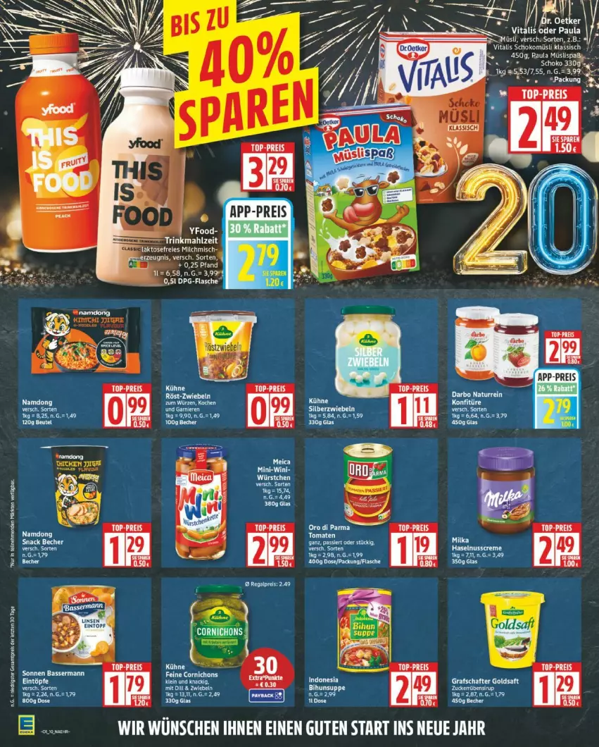 Aktueller Prospekt Edeka - Prospekte - von 29.12.2026 bis 03.01.2027 - strona 10 - produkty: Becher, eis, flasche, goldsaft, grafschafter, Kühne, LG, milch, müsli, reis, saft, schoko, schokomüsli, snack, tee, tomate, tomaten, top-preis, vita, vitalis