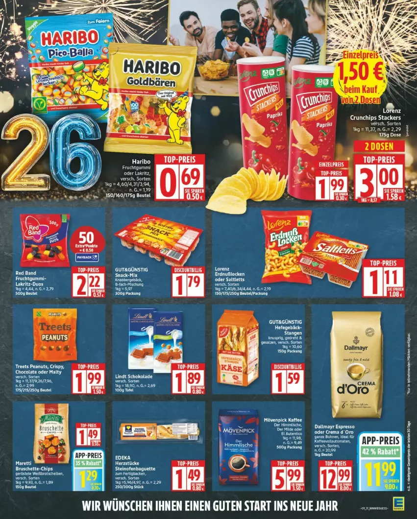 Aktueller Prospekt Edeka - Prospekte - von 29.12.2026 bis 03.01.2027 - strona 11 - produkty: aeg, beutel, brot, discount, eis, haribo, lindt, lorenz, reis, schoko, schokolade, top-preis