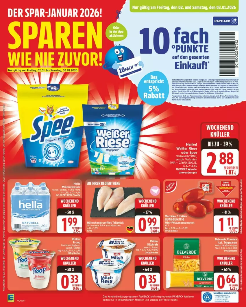 Aktueller Prospekt Edeka - Prospekte - von 29.12.2026 bis 03.01.2027 - strona 16 - produkty: Alwa, eis, erde, hella, milch, mineralwasser, reis, Ti, wasser
