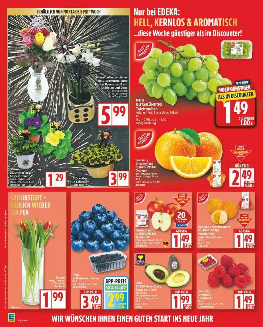 Aktueller Prospekt Edeka - Prospekte - von 29.12.2026 bis 03.01.2027 - strona 2 - produkty: deka, ente, LG, Schal, Schale, tafeltrauben, tee, Ti, trauben
