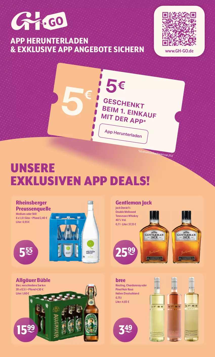 Aktueller Prospekt Getraenke Hoffmann - Prospekte - von 17.11 bis 22.11.2025 - strona 9 - produkty: angebot, angebote, Berger, bier, bree, chardonnay, elle, jack daniel, Jack Daniel’s, LG, Pinot, pinot noir, Rheinsberger Preussenquelle, riesling, tennessee whiskey, Ti, whiskey