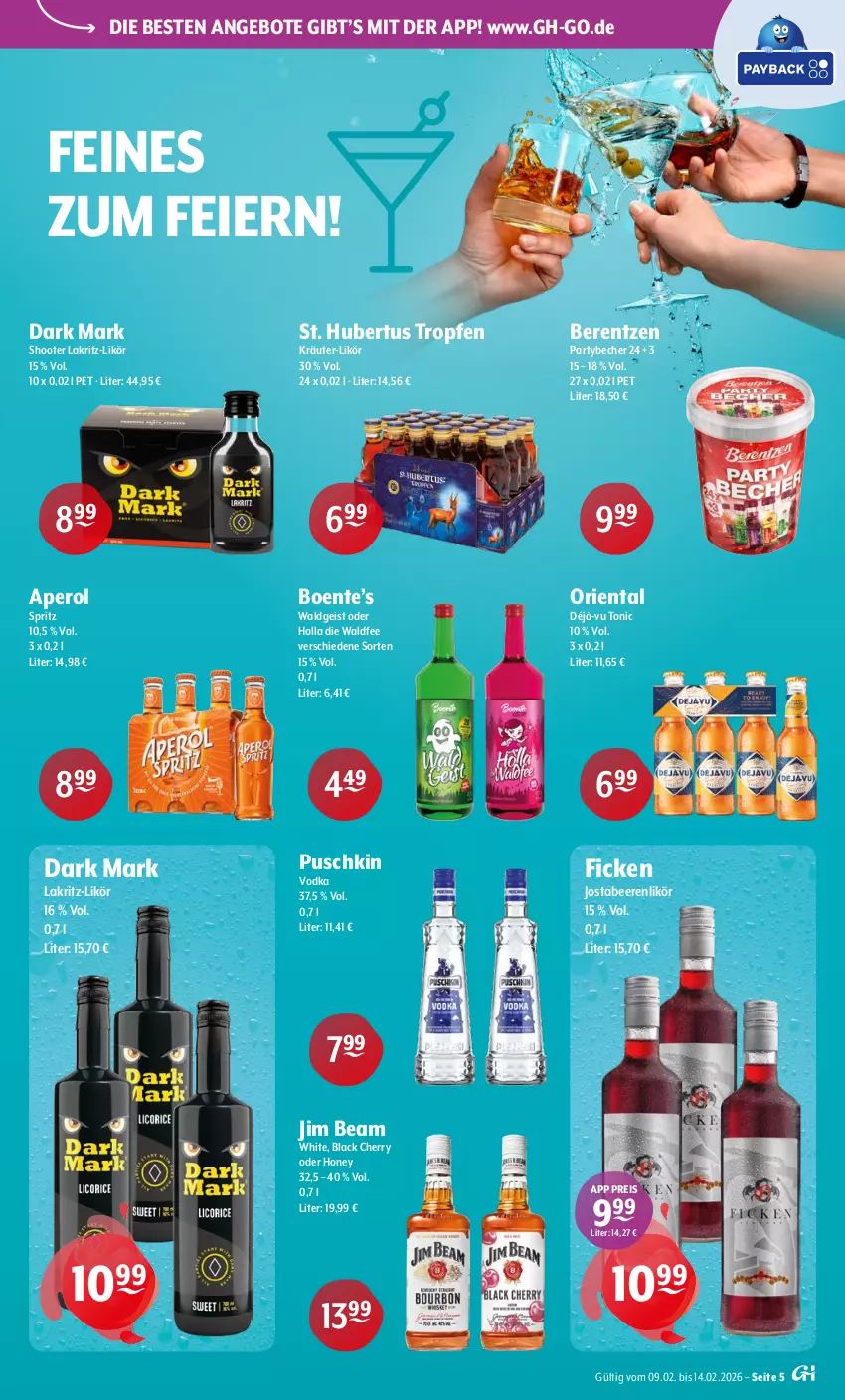 Aktueller Prospekt Getraenke Hoffmann - Prospekte - von 09.02 bis 14.02.2026 - strona 5 - produkty: angebot, angebote, aperol, Becher, beere, beeren, berentzen, eier, eis, ente, jim beam, kräuter, lack, Lakritz, likör, reis, Ti, tonic, vodka