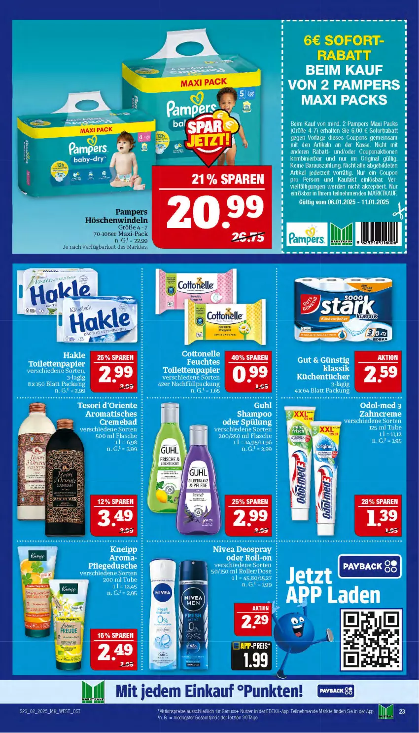 Aktueller Prospekt Marktkauf - Prospekt - von 05.01 bis 11.01.2025 - strona 23 - produkty: aktionspreis, deka, eis, elle, Guhl, hakle, Liege, nuss, pampers, reis, Ti, windeln