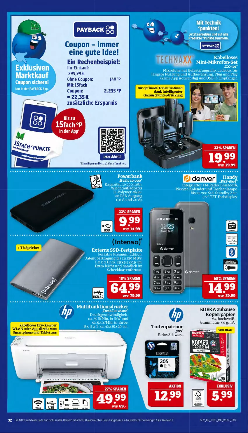 Aktueller Prospekt Marktkauf - Prospekt - von 05.01 bis 11.01.2025 - strona 32 - produkty: coupon, deka, eis, ente, Intel, intenso, kopierpapier, papier, reis, smartphone, tablet, Ti, Tintenpatrone