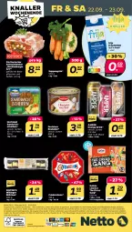 Gazetka promocyjna Netto - Woche 38 - Gazetka - ważna od 23.09 do 23.09.2023 - strona 28 - produkty: alle artikel ohne dekoration, angebot, braten, burger, classico, dekoration, dreistern, drink, eis, elle, energy drink, hochland, milch, pflaume, pflaumen, reis, Rostocker, rouladen, sandwich, schwein, schweine, schweinebraten, suppe, suppen, Ti, wein, weine