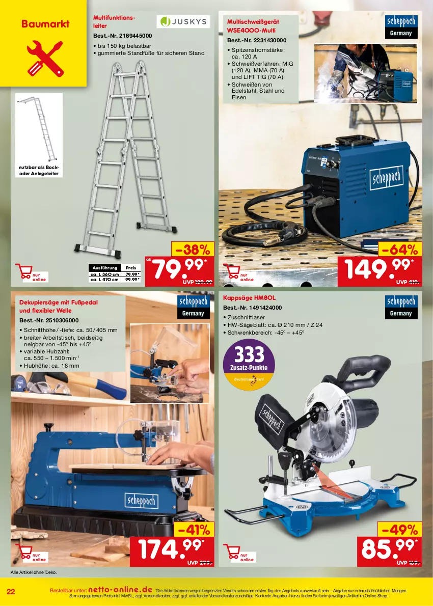 Aktueller Prospekt Netto Marken-Discount - Online-Angebote Juli - von 01.07 bis 31.07.2023 - strona 22 - produkty: angebot, Bau, edelstahl, eis, elle, ndk, reis, Ria, säge, Ti, tisch, ZTE