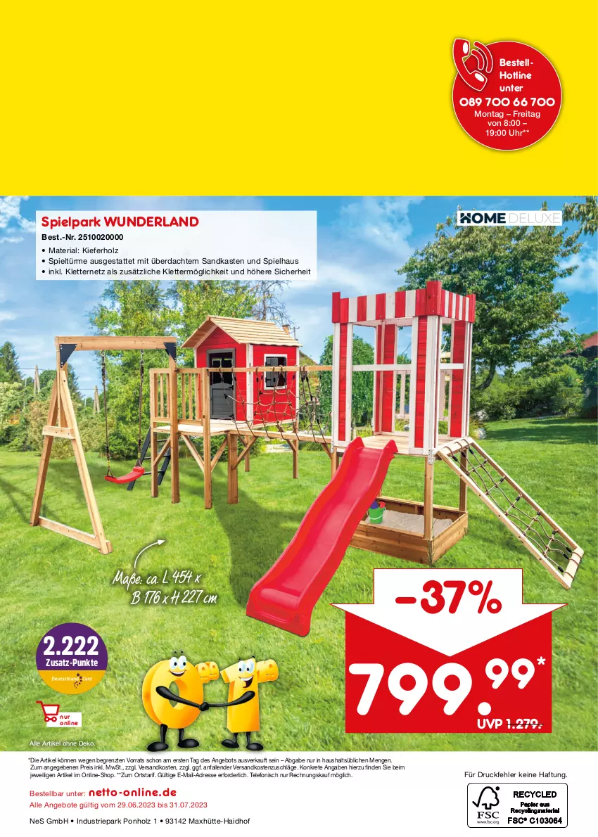 Aktueller Prospekt Netto Marken-Discount - Online-Angebote Juli - von 01.07 bis 31.07.2023 - strona 40 - produkty: angebot, angebote, eis, Holz, ndk, reis, Ria, Sandkasten, telefon, Ti, uhr, ZTE