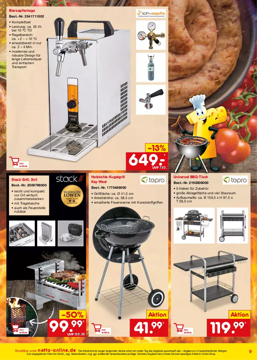 Aktueller Prospekt Netto Marken-Discount - Online-Angebote Juli - von 01.07 bis 31.07.2023 - strona 9 - produkty: angebot, auer, Bau, bier, eis, elle, grill, grillfläche, Holz, holzkohle, Kugel, kugelgrill, LG, ndk, reis, Sport, Tasche, Ti, tisch, tragetasche, Wanne, wein, ZTE