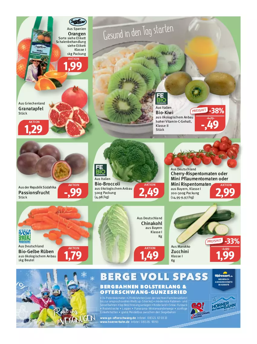 Aktueller Prospekt Feneberg - Prospekte - von 16.02 bis 18.02.2023 - strona 5 - produkty: apfel, Bau, beutel, bio, broccoli, eis, frucht, grana, granatapfel, Kinder, kiwi, Mode, orange, orangen, passionsfrucht, pflaume, pflaumen, rama, Rana, reis, rispentomaten, rwe, Schal, Schale, sessel, Ti, tomate, tomaten, vita, zucchini