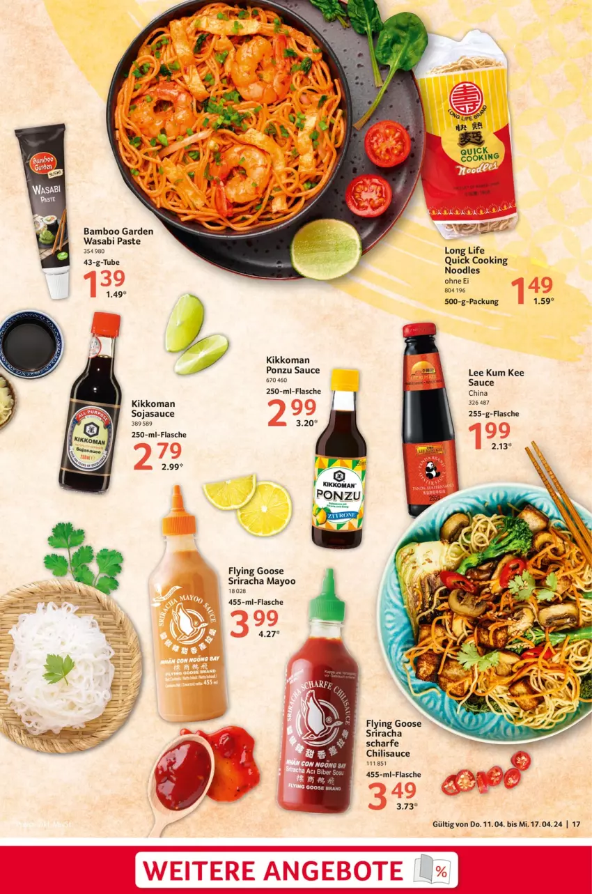 Aktueller Prospekt Selgros - Food - von 11.04 bis 17.04.2024 - strona 17 - produkty: bamboo, chili, flasche, kikkoman, sauce, soja, sojasauce, Sriracha, Ti, wasa, Yo