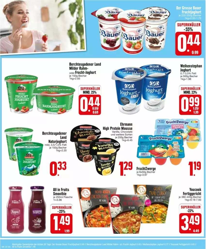 Aktueller Prospekt Edeka - Prospekte - von 19.08 bis 24.08.2024 - strona 6 - produkty: Becher, cola, ehrmann, fertiggericht, flasche, frucht, fruchtzwerge, joghur, joghurt, mousse, natur, naturjoghurt, smoothie, Ti, weihenstephan, Yo, YouCook