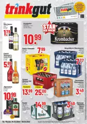 Gazetka promocyjna Trinkgut - Gazetka - ważna od 08.10 do 08.10.2022 - strona 1 - produkty: Alwa, angebot, angebotspreis, brause, burger, burgwallbronn, deka, deutschland card, deutschlandcard, eis, erde, fassbrause, flasche, Germ, jägermeister, kräuter, kräuterlikör, krombache, krombacher, krombacher pils, LG, likör, limo, limonade, limonaden, Meister, merl, mineralwasser, nuss, oder radler, Paula, paulaner, pils, radler, reis, rouge, sinalco, steiner, Ti, uhr, wasser, wein, weinbrand