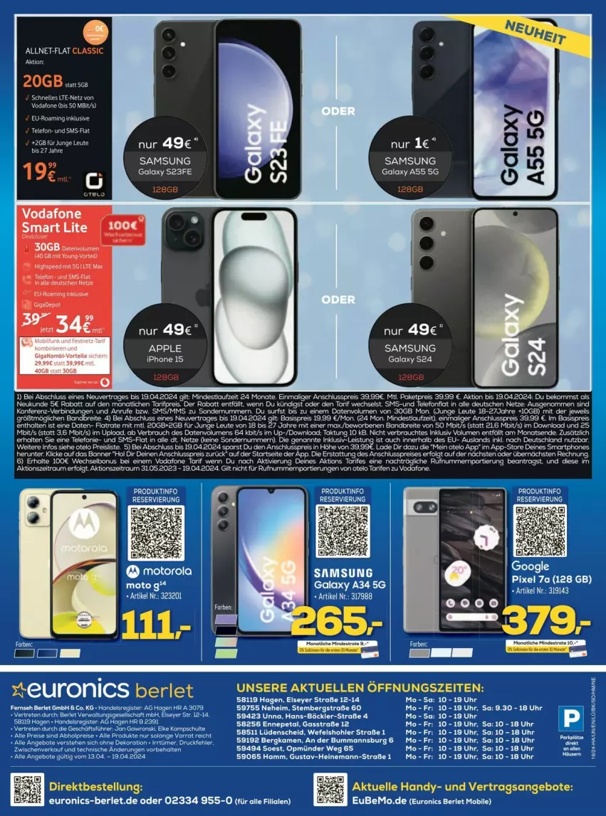 Aktueller Prospekt Euronics - Prospekte - von 16.04 bis 21.04.2024 - strona 12 - produkty: eis, elle, Rauch, reis, Samsung, samsung galaxy, Samsung Galaxy S, spee, Surf, tee, telefon, Ti, vodafone, Yo