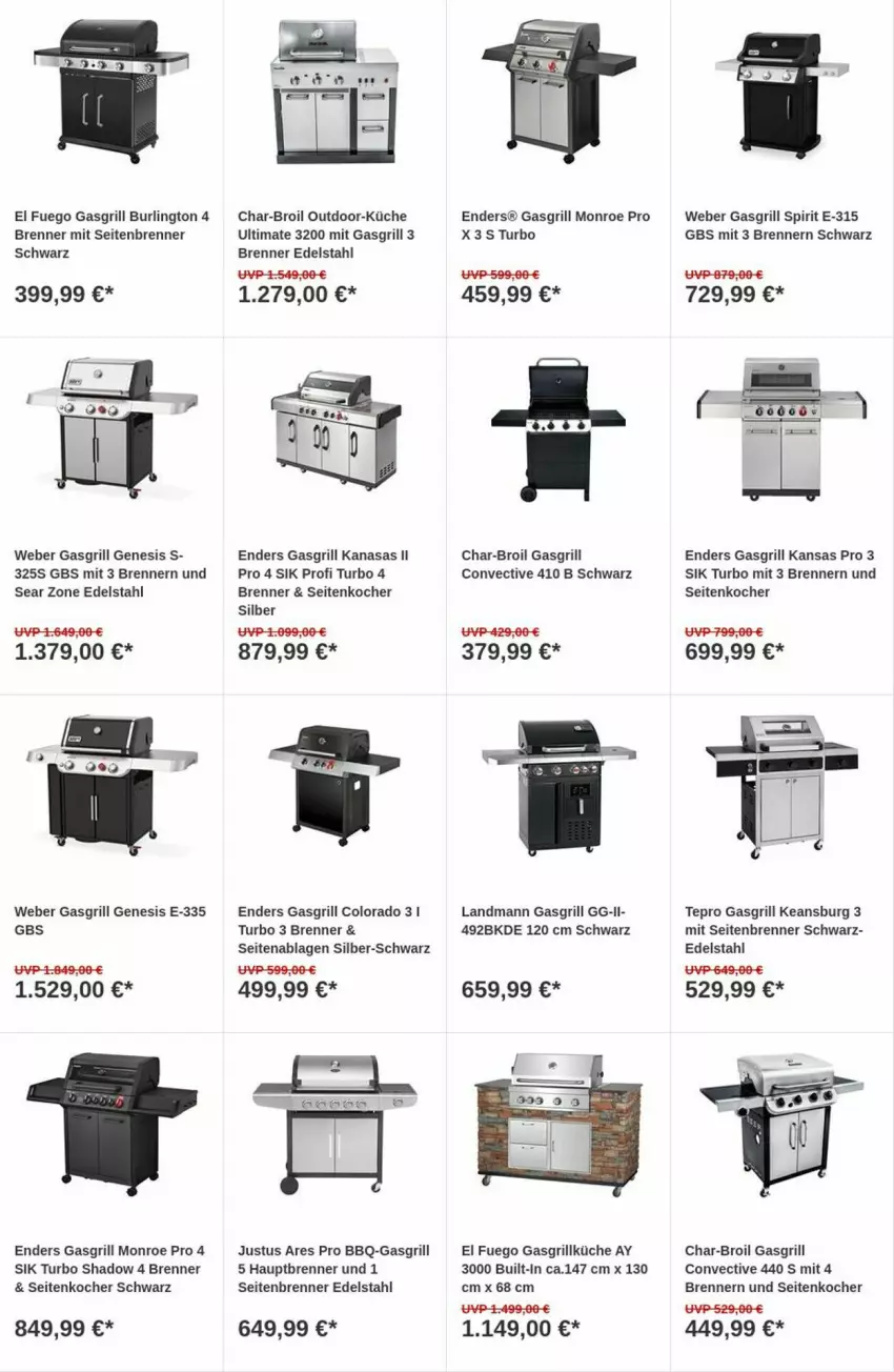 Aktueller Prospekt Obi - Prospekte - von 07.11 bis 15.11.2023 - strona 3 - produkty: char-broil, edelstahl, enders, gasgrill, grill, Kocher, küche, tepro, Ti, weber