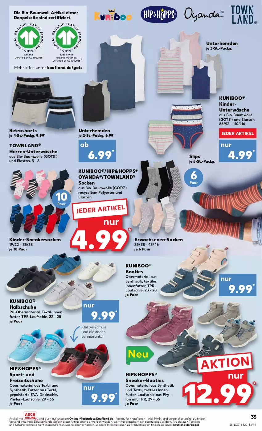 Aktueller Prospekt Kaufland - von 15.09 bis 21.09.2022 - strona 35 - produkty: asti, Bau, baumwolle, bio, bio-baumwolle, Booties, decksohle, eis, erde, Freizeitschuhe, hemd, hemden, Hylo, Kinder, ndk, Rauch, retroshorts, Ria, schuhe, shorts, slip, slips, sneaker, sneakersocken, socken, Sport, Ti, tisch, Unterhemd, unterhemden, Unterwäsche, versandkostenfrei, wolle