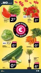 Gazetka promocyjna Netto - Angebote ab Montag - Gazetka - ważna od 09.07 do 09.07.2022 - strona 2 - produkty: beere, beeren, Bundmöhren, eis, eisbergsalat, erdbeere, erdbeeren, gurke, melone, möhren, salat, Ti, topf, wasser, wassermelone
