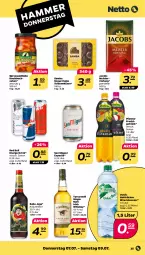 Gazetka promocyjna Netto - Angebote ab Montag - Gazetka - ważna od 09.07 do 09.07.2022 - strona 25 - produkty: Alwa, drink, eis, energy drink, frucht, getränk, irish whiskey, jacobs, Jacobs Meisterröstung, knoblauch, kräuter, kräuterlikör, likör, Meister, meisterröstung, mineralwasser, natürliches mineralwasser, pfanne, Pfanner, red bull, single malt, Ti, volvic, volvic natürliches, wasser, whiskey