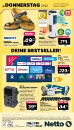 Gazetka promocyjna Netto - Angebote ab Montag - Gazetka - ważna od 09.07 do 09.07.2022 - strona 32 - produkty: akku, alle artikel ohne dekoration, angebot, auer, birkenstock, Brei, cmos-sensor, dekoration, deo, dvb, DVB-T, eis, elle, Grasschere, HDMI, kamera, kühlgerät, LG, Makita, messer, nokia, reis, sandale, sandalen, Schere, Spezi, Ti, tuner, usb, wasser, wassertank, werkzeug, WICK, Wild, Wildkamera, zehentrenner