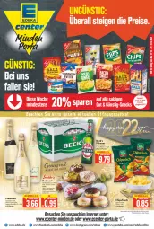 Gazetka promocyjna E Center - Angebote der Woche - Gazetka - ważna od 01.01 do 01.01.2022 - strona 1 - produkty: alkohol, backwaren, beispielabbildung, berliner, beutel, Cava, chips, deka, eis, ente, flasche, freixenet, Hefe, pils, pilsener, salz, Yo