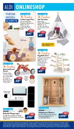 Gazetka promocyjna Aldi Nord - Von Montag - Gazetka - ważna od 30.09 do 30.09.2023 - strona 36 - produkty: armatur, Bad, Badmöbel, Bau, Beckenunterschrank, Bodenmatten, buch, dekoration, Dreirad, eis, erde, hängeschrank, Holz, Kinder, Kugel, Kugelbahn, lachs, lack, Laufrad, möbel, natur, ndk, Ofen, reis, Schal, Schale, Schrank, spiegel, Sport, Ti, Tipi, uhr, unterschrank, waschbecken, waschbeckenunterschrank, Zelt
