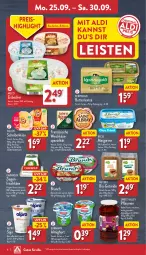 Gazetka promocyjna Aldi Nord - Von Montag - Gazetka - ważna od 30.09 do 30.09.2023 - strona 6 - produkty: aldi, almighur, almighurt, alpro, aufstrich, becel, Becher, beutel, bio, brot, brotaufstrich, butter, chavroux, ehrmann, ehrmann almighurt, eis, eisbecher, fol epi, frischkäse, frucht, fruchtjoghurt, gin, joghur, joghurt, Käse, kerrygold, margarine, milch, ohne palmöl, pflaume, pflaumen, reis, soja, Spezi, Ti, weichkäse, zucker