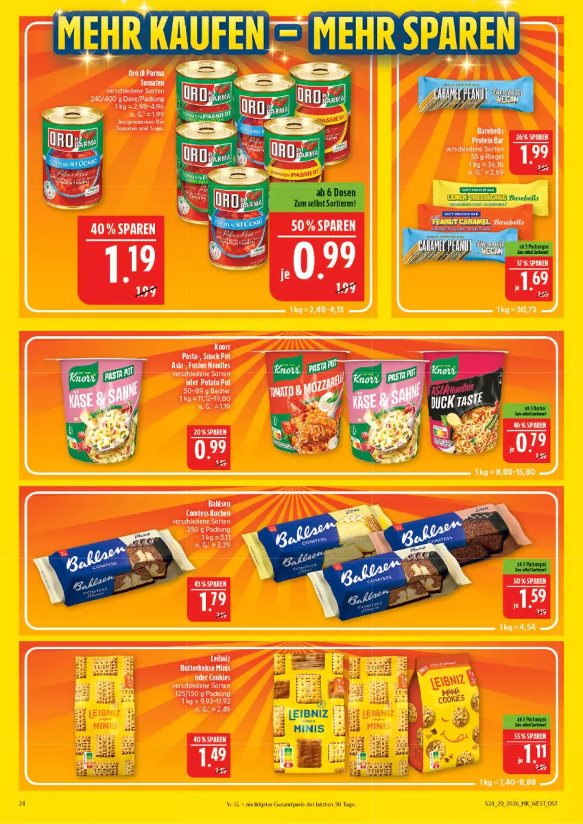 Aktueller Prospekt Marktkauf - Prospekt - von 12.07 bis 18.07.2026 - strona 24 - produkty: Becher, bett, bio, Brei, comtess, comtess kuchen, eis, elle, kuchen, leibniz, pasta, rebell, reis, snack, tee, ZTE