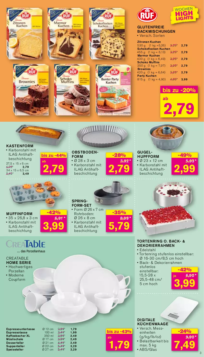 Aktueller Prospekt Kodi - Prospekte - von 22.07 bis 27.07.2024 - strona 3 - produkty: backmischung, Backmischungen, Becher, brownie, brownies, dessert, edelstahl, eis, elle, ente, espresso, ilag, kaffee, kaffeebecher, küche, kuchen, Küchen, Küchenwaage, Mode, Muffin, Muffinform, muffins, müsli, Müslischale, obst, ring, Schal, Schale, schoko, Speiseteller, Springform, suppe, suppen, tasse, teller, Ti, torte, Waage, zitrone, zitronen