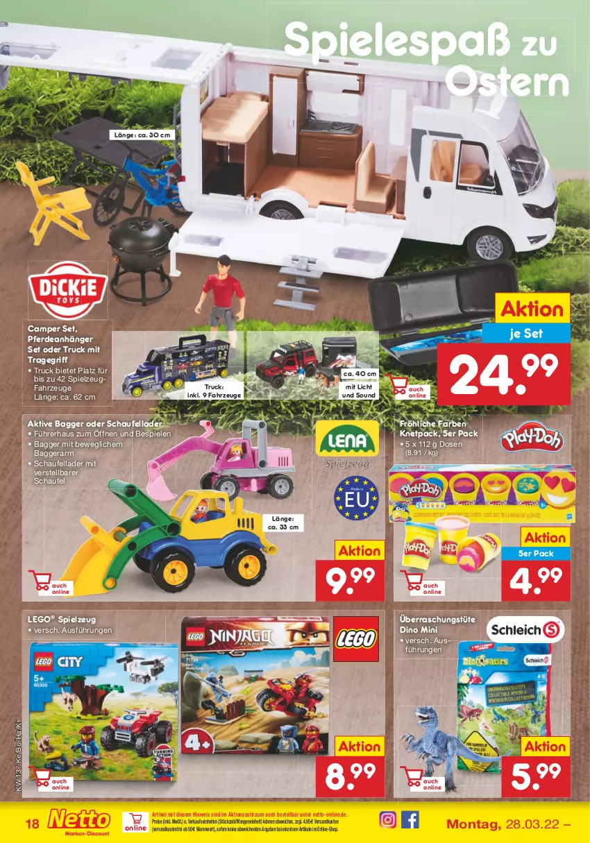 Aktueller Prospekt Netto Marken-Discount - Filial-Angebote - von 28.03 bis 02.04.2022 - strona 18 - produkty: Anhänger, eis, erde, LEGO®, ndk, reis, Spiele, spielzeug, Ti, tragegriff, Tüte, versandkostenfrei