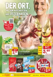 Gazetka promocyjna Netto Marken-Discount - Filial-Angebote - Gazetka - ważna od 02.04 do 02.04.2022 - strona 16 - produkty: eis, ferrero, lindor, lindt, milch, ndk, pralinen, reis, schoko, schokolade, schokoladen, Ti, Tiere, versandkostenfrei